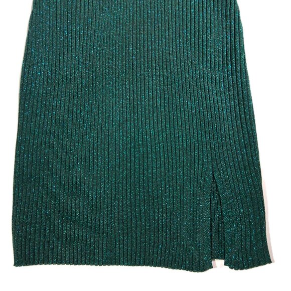 MADDEN GIRL Sweater Dress  sz  XL  Green  Metallic  Ribbed  Body-Con  NEW  Mini - Picture 3 of 11